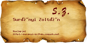 Surányi Zoltán névjegykártya